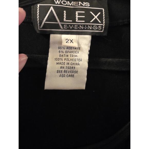 Alex Evenings Womens 2 Piece Floral Top & Jacket Set Silver/Black 2X Special Occ - Picture 3 of 11